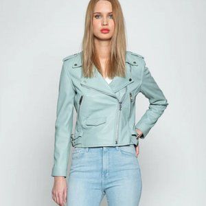 Real Lamb Leather Biker Jacket Moto